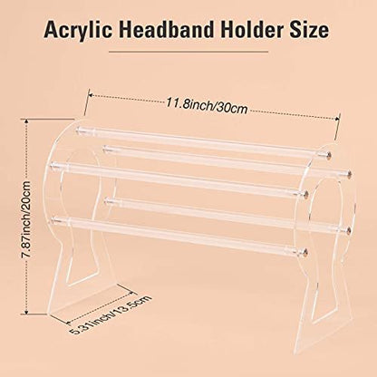 Clear Acrylic Headband Holder – 12 Slot Hairband Organizer & Display Stand for Women & Girls