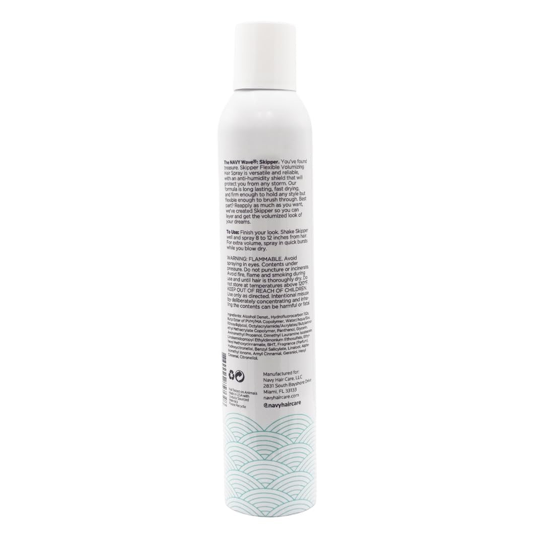 NAVY HAIR CARE Skipper Thickening and Volumizing Hair Spray - Flexible Hold, Buildable Volume for Fine, Thin Hair - Brushable, Humidity Resistant, Fast-Drying - 10 oz Avelisse