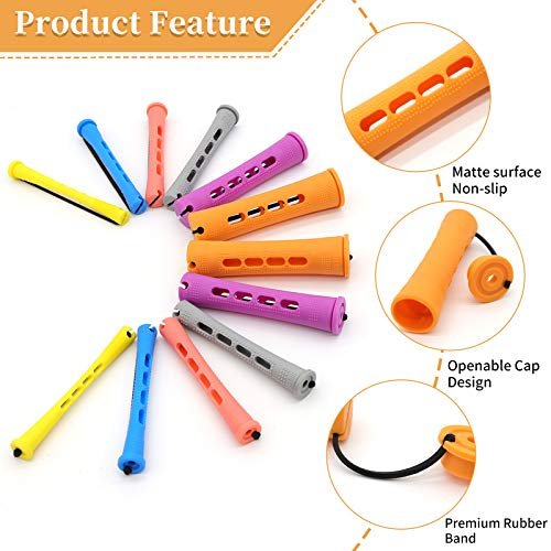 120Pcs Hair Perm Rods Set - 6 Sizes Plastic Cold Wave Rods, Heatless Perming Rods & Hair Curlers with Pintail Comb for Long Short Straight Curly Natural Hair - DIY Hairdressing Styling Tools - görsel 8