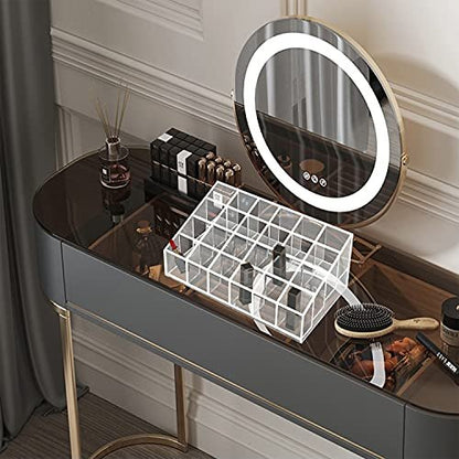XINGLIAN 24 Slot Clear Acrylic Lipstick Holder - Rotating Lipstick Organizer for Cosmetics Avelisse