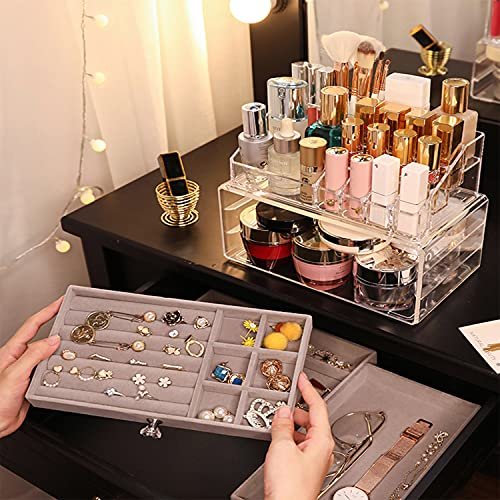 XINGLIAN 24 Slot Clear Acrylic Lipstick Holder - Rotating Lipstick Organizer for Cosmetics Avelisse