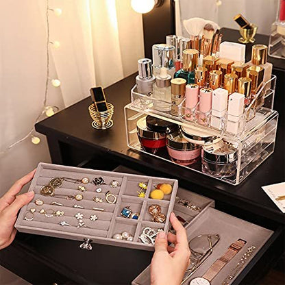 XINGLIAN 24 Slot Clear Acrylic Lipstick Holder - Rotating Lipstick Organizer for Cosmetics Avelisse