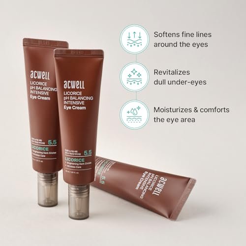 ACWELL Licorice pH Balancing Intensive Anti-Wrinkle Eye Cream - Dark Circles, Puffiness, Peptides, Licorice Water, Anti-Aging, 1.01 fl oz Avelisse