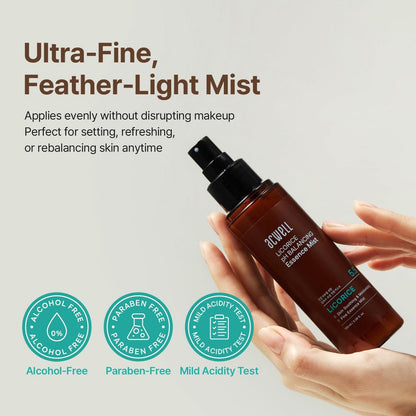 ACWELL Licorice pH Balancing Essence Hydrating Face Mist – Ultra-Fine Mist with Triple Hyaluronic Acid & Panthenol for Sensitive Skin, 3.38 fl oz Avelisse