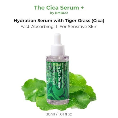 BMBCO The Cica Serum – Calming & Balancing Ampoule for Sensitive Skin | Vegan Korean Skincare with Tiger Grass – 30ml/1.01 fl oz