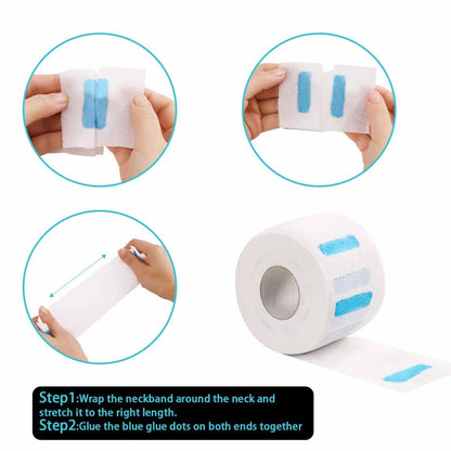 IOOROSE 5 Rolls Disposable Neck Strips for Barber Shop - Professional Stretchy Paper Hairdressing & Haircut Accessory Tool