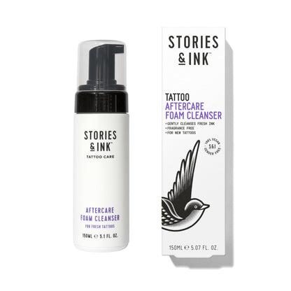 Stories & Ink Tattoo Care Aftercare Foam Cleanser – Gentle Sulfate-Free Tattoo Soap for Fresh Tattoos, Fragrance-Free Daily Wash, 5.1 Fl Oz Avelisse