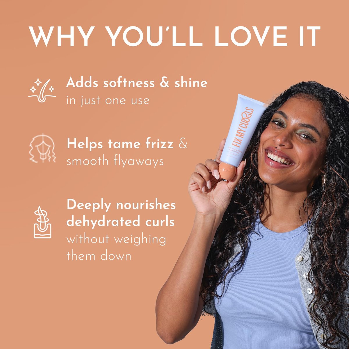 FIX MY CURLS Curl Quenching Hair Butter for Curly and Wavy Hair - 3.52 oz - görsel 5