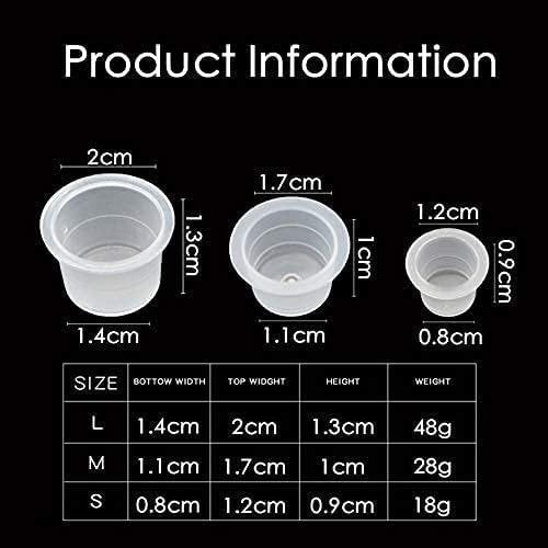 300pcs Tattoo Ink Caps with 2 Cups Holders - Moricher 100 Small 100 Medium 100 Large Tattoo Ink Cups +2 Cups Holders for Tattoo Ink Permanent Makeup Container Cap Tattoo Accessory - görsel 3