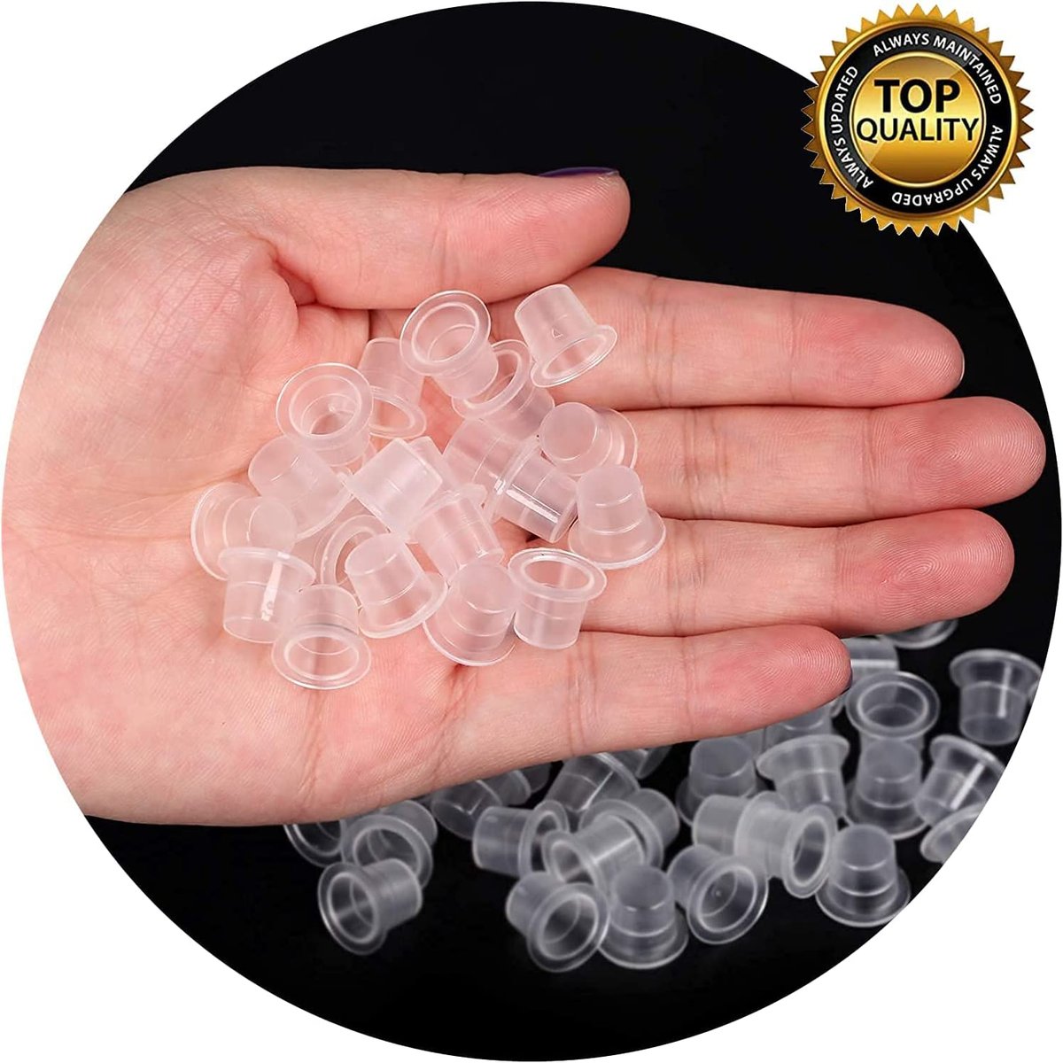 300pcs Tattoo Ink Caps with 2 Cups Holders - Moricher 100 Small 100 Medium 100 Large Tattoo Ink Cups +2 Cups Holders for Tattoo Ink Permanent Makeup Container Cap Tattoo Accessory - görsel 9