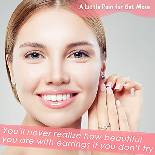 Honoson 6-Piece Disposable Ear Piercing Gun Kit with Earrings - Self Ear Piercer for Men and Women, Portable Body Piercing Tools, Includes Studs (Pink, Bead Style) - görsel 12