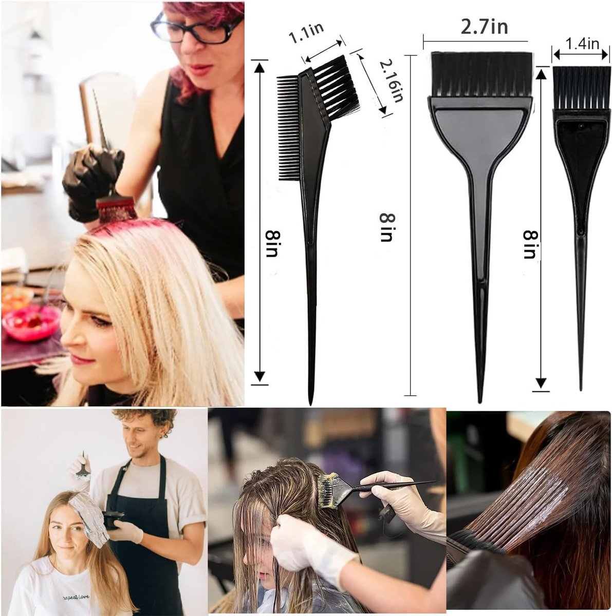 NOUSV 20 Pcs Hair Dye Brush and Bowl Set – Complete Hair Coloring Kit for DIY Salon at Home - görsel 4