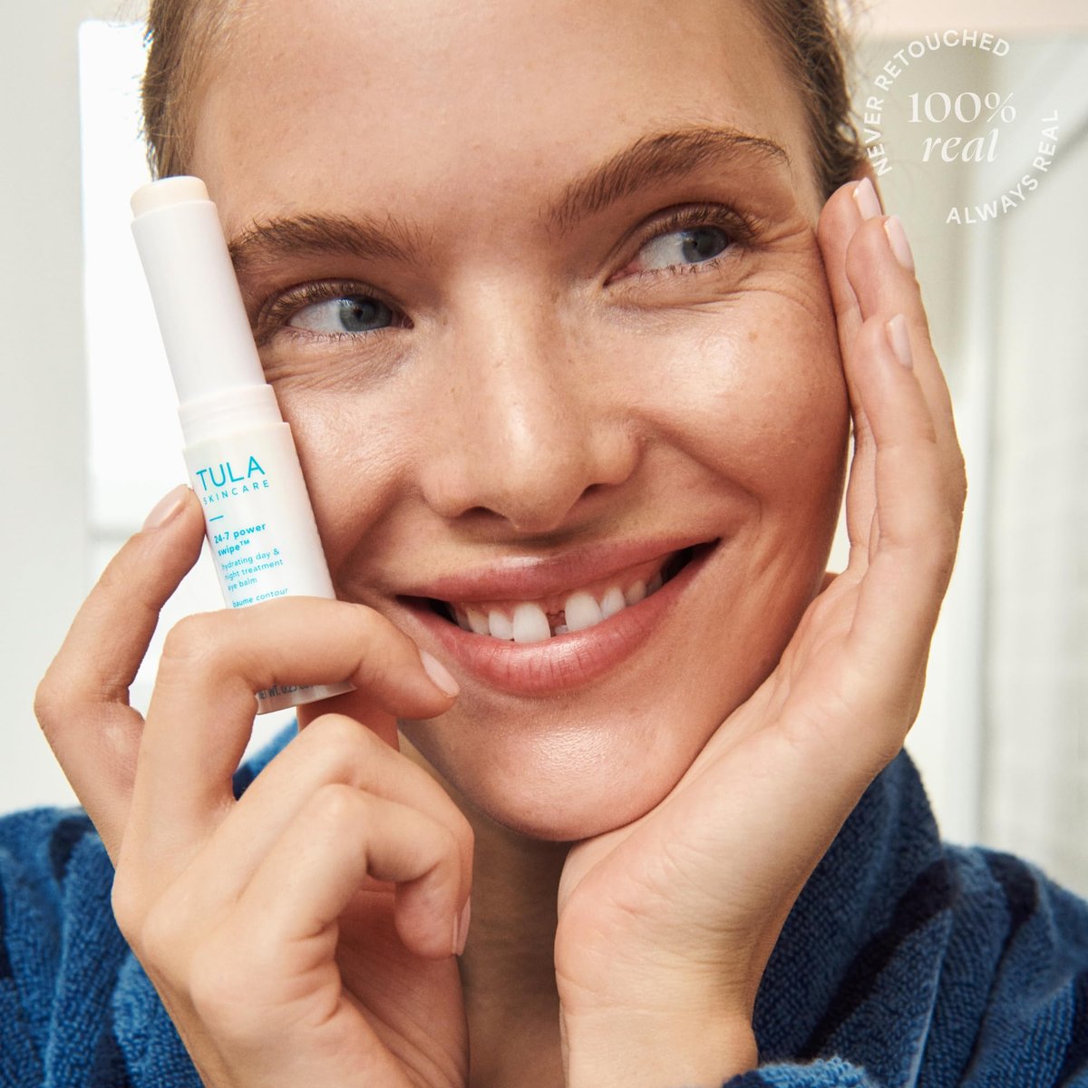 TULA 24-7 Power Swipe Hydrating Eye Balm - Dark Circle Treatment, Instant Brightening, Portable 0.23oz Avelisse