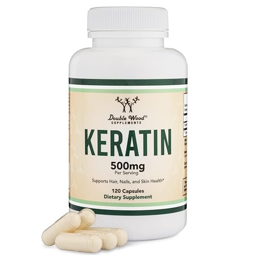 Keratin Hair Growth Vitamin (500mg per Serving, 120 Pills) - Vital Protein for Hair, Skin, and Nails - Vegan Safe Supplement for Men and Women by Double Wood Avelisse