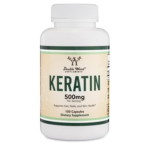 Keratin Hair Growth Vitamin (500mg per Serving, 120 Pills) - Vital Protein for Hair, Skin, and Nails - Vegan Safe Supplement for Men and Women by Double Wood Avelisse
