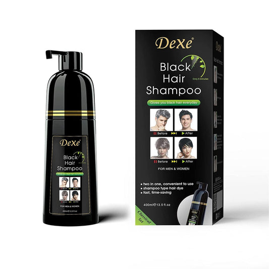 Dexe Hair Dye Shampoo - 14.1 Fl Oz | Black Hair Color Shampoo for Gray Coverage, Men & Women Avelisse