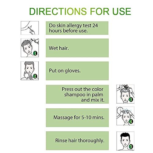 Dexe Hair Dye Shampoo - 14.1 Fl Oz | Black Hair Color Shampoo for Gray Coverage, Men & Women Avelisse