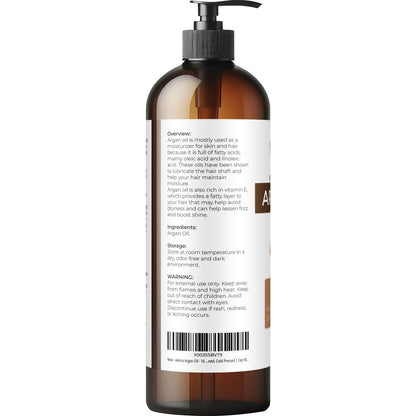 velona 100% Pure Argan Oil - 16 Fl Oz | Cold Pressed, Unrefined for Skin, Hair, Nails & Face Avelisse