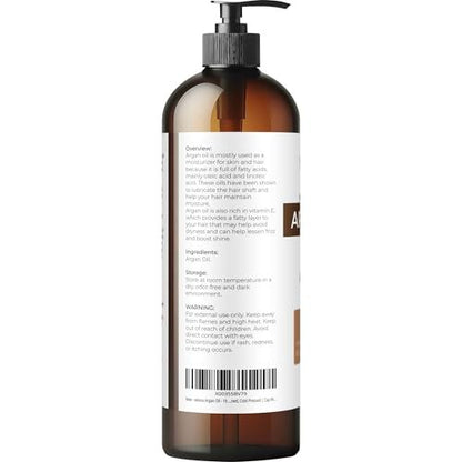 velona 100% Pure Argan Oil - 16 Fl Oz | Cold Pressed, Unrefined for Skin, Hair, Nails & Face Avelisse