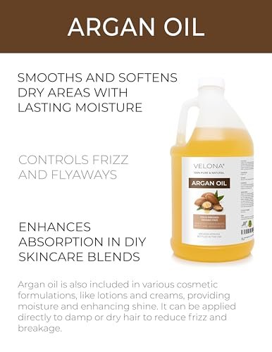 velona 100% Pure Argan Oil - 64 Fl Oz | Cold Pressed, Unrefined Morocco Oil for Hair, Skin, Face & Nails Avelisse