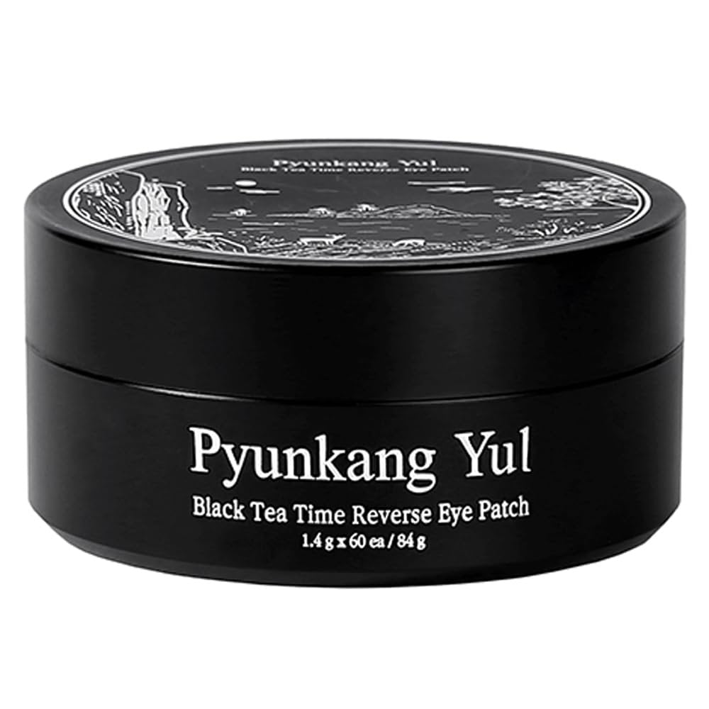 Pyunkang Yul Black Tea Time Reverse Eye Patch – Anti-Aging, Deep Nourishing with Low-Molecular Collagen & Kombucha (60 Count) Avelisse