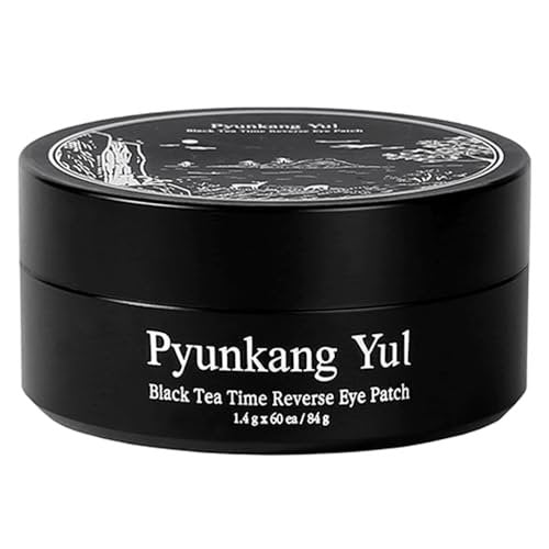 Pyunkang Yul Black Tea Time Reverse Eye Patch – Anti-Aging, Deep Nourishing with Low-Molecular Collagen & Kombucha (60 Count) Avelisse