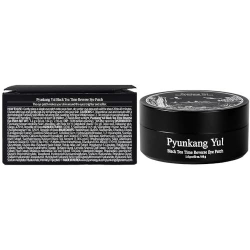 Pyunkang Yul Black Tea Time Reverse Eye Patch – Anti-Aging, Deep Nourishing with Low-Molecular Collagen & Kombucha (60 Count) Avelisse