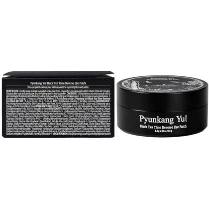 Pyunkang Yul Black Tea Time Reverse Eye Patch – Anti-Aging, Deep Nourishing with Low-Molecular Collagen & Kombucha (60 Count) Avelisse
