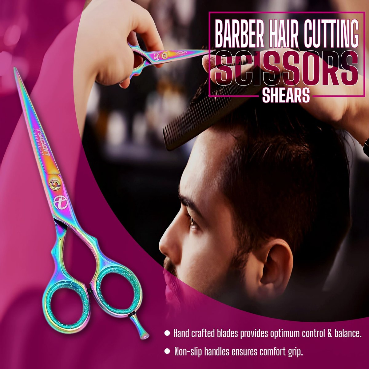 Tycon Hair Cutting Scissors Professional 6.5" – Japanese Stainless Steel, Razor Edge Blade, Ergonomic Design for Salon & Personal Use - görsel 10