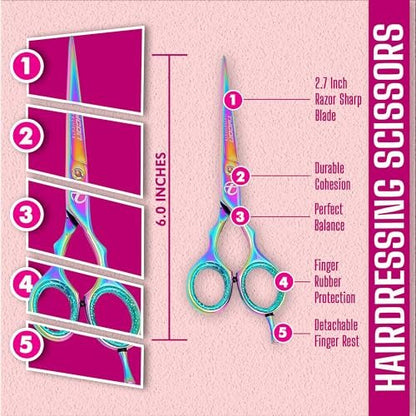 Tycon Hair Cutting Scissors Professional 6.5" – Japanese Stainless Steel, Razor Edge Blade, Ergonomic Design for Salon & Personal Use