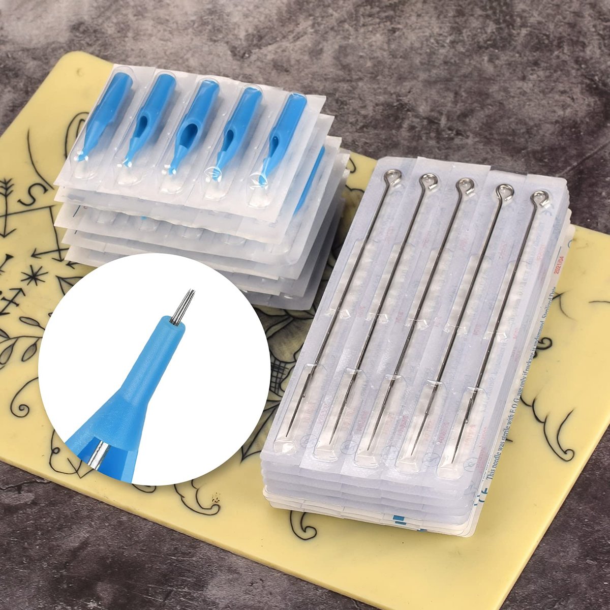 JimKing 100-Piece Disposable Tattoo Needles & Tips Set – Mixed Assorted Sterilized Needles for Professional & Beginner Tattoo Artists - görsel 11
