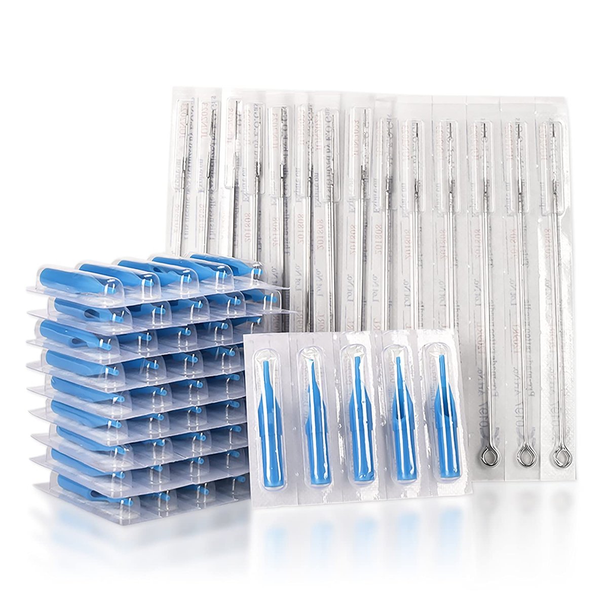 JimKing 100-Piece Disposable Tattoo Needles & Tips Set – Mixed Assorted Sterilized Needles for Professional & Beginner Tattoo Artists - görsel 1