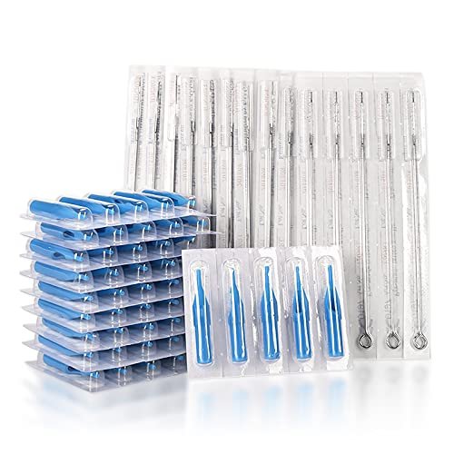 JimKing 100-Piece Disposable Tattoo Needles & Tips Set – Mixed Assorted Sterilized Needles for Professional & Beginner Tattoo Artists - görsel 2