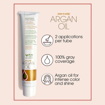 One N' Only Permanent Hair Color - 4CH Medium Chocolate Brown - Argan Oil Infused Hair Dye for Rich, Gray Coverage (3 oz)