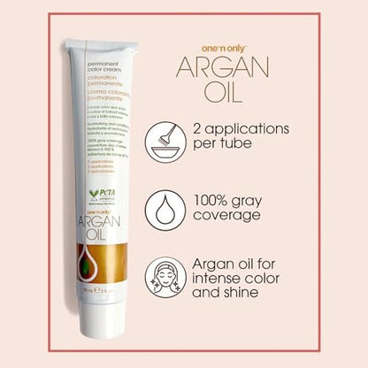 One N' Only Permanent Hair Color - 4CH Medium Chocolate Brown - Argan Oil Infused Hair Dye for Rich, Gray Coverage (3 oz)