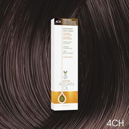 One N' Only Permanent Hair Color - 4CH Medium Chocolate Brown - Argan Oil Infused Hair Dye for Rich, Gray Coverage (3 oz) - görsel 3