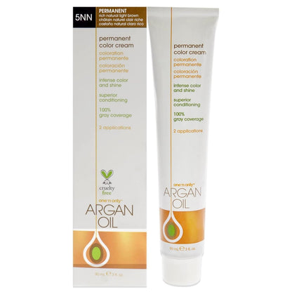 One N' Only Permanent Hair Color - 5NN Rich Natural Light Brown - 3 oz - Argan Oil Infused Hair Dye with Gray Coverage