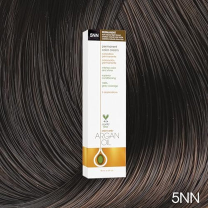 One N' Only Permanent Hair Color - 5NN Rich Natural Light Brown - 3 oz - Argan Oil Infused Hair Dye with Gray Coverage