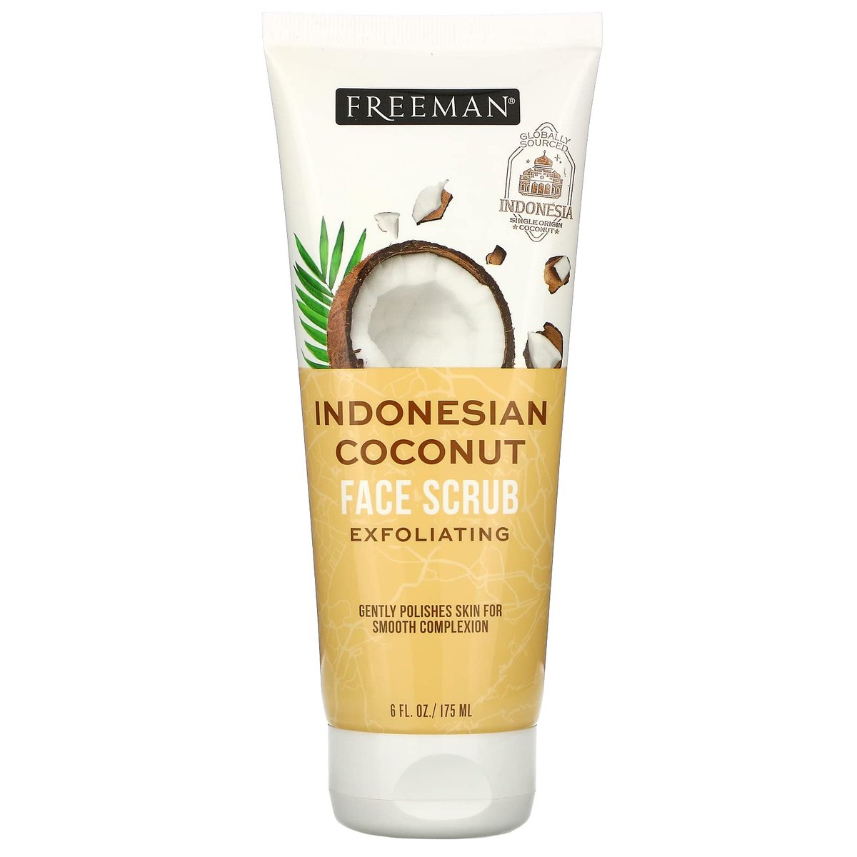 Freeman Indonesian Coconut Face Mask and Scrub, 6 oz - Exfoliating and Hydrating Skin Care - görsel 1