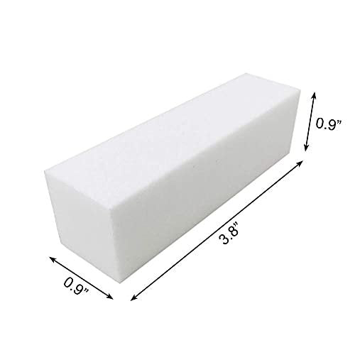 BlingKingdom 10-Pack White Nail Buffer Blocks - 4-Way Professional Nail Files for Gel, Natural & Acrylic Nails - görsel 9