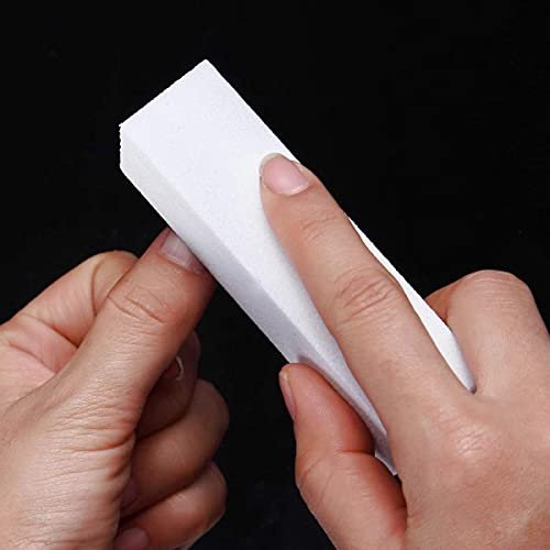 BlingKingdom 10-Pack White Nail Buffer Blocks - 4-Way Professional Nail Files for Gel, Natural & Acrylic Nails - görsel 4