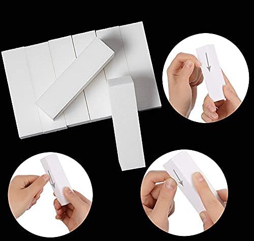 BlingKingdom 10-Pack White Nail Buffer Blocks - 4-Way Professional Nail Files for Gel, Natural & Acrylic Nails - görsel 5