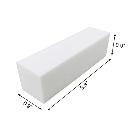 BlingKingdom 10-Pack White Nail Buffer Blocks - 4-Way Professional Nail Files for Gel, Natural & Acrylic Nails