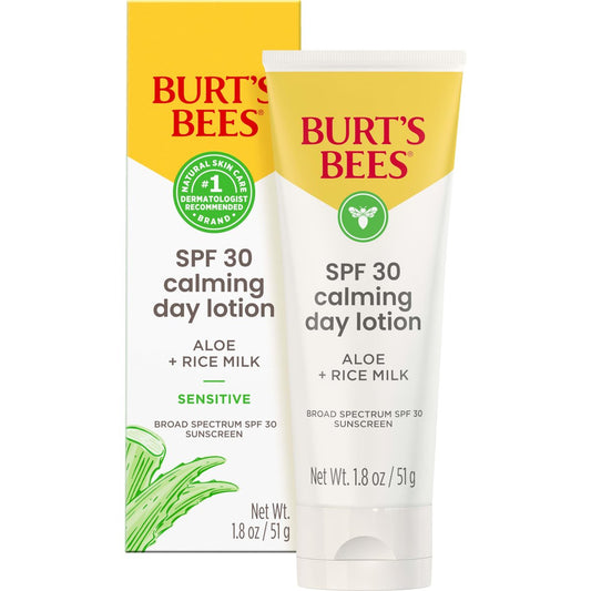 Burt's Bees SPF 30 Calming Day Face Lotion with Aloe and Rice Milk for Sensitive Skin - 1.8 oz