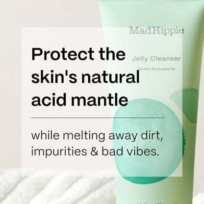 Mad Hippie Gel Cleanser - Jelly to Milky Hydrating Face Wash with Rose, Chamomile, and Hyaluronic Acid, 4 FL OZ Avelisse