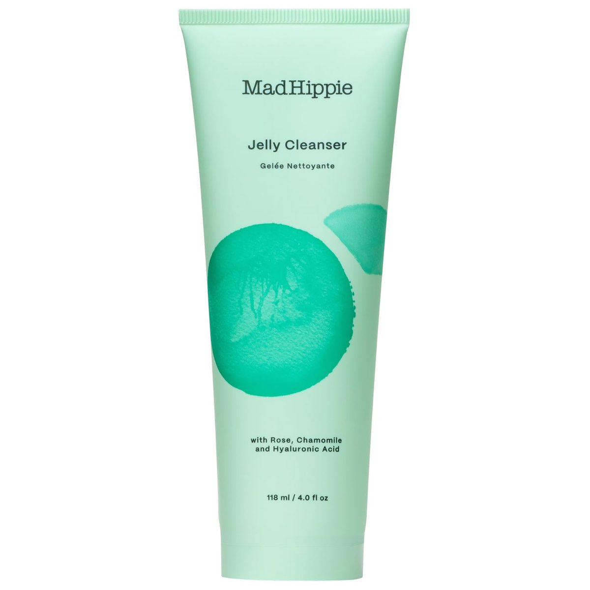 Mad Hippie Gel Cleanser - Jelly to Milky Hydrating Face Wash with Rose, Chamomile, and Hyaluronic Acid, 4 FL OZ Avelisse