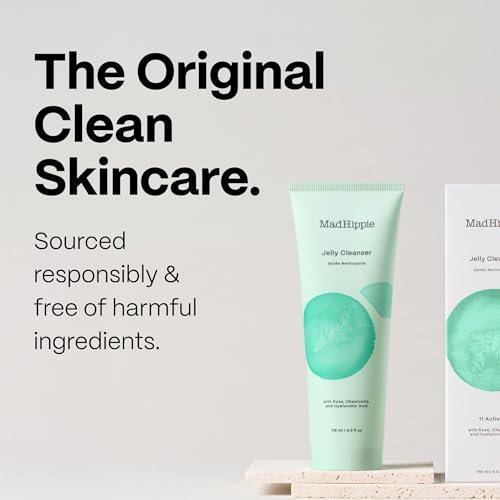 Mad Hippie Gel Cleanser - Jelly to Milky Hydrating Face Wash with Rose, Chamomile, and Hyaluronic Acid, 4 FL OZ Avelisse