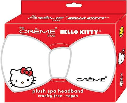 The Creme Shop x Hello Kitty Classic White Teddy Headband – Soft Fluffy Spa Headband for Skincare & Face Washing Avelisse