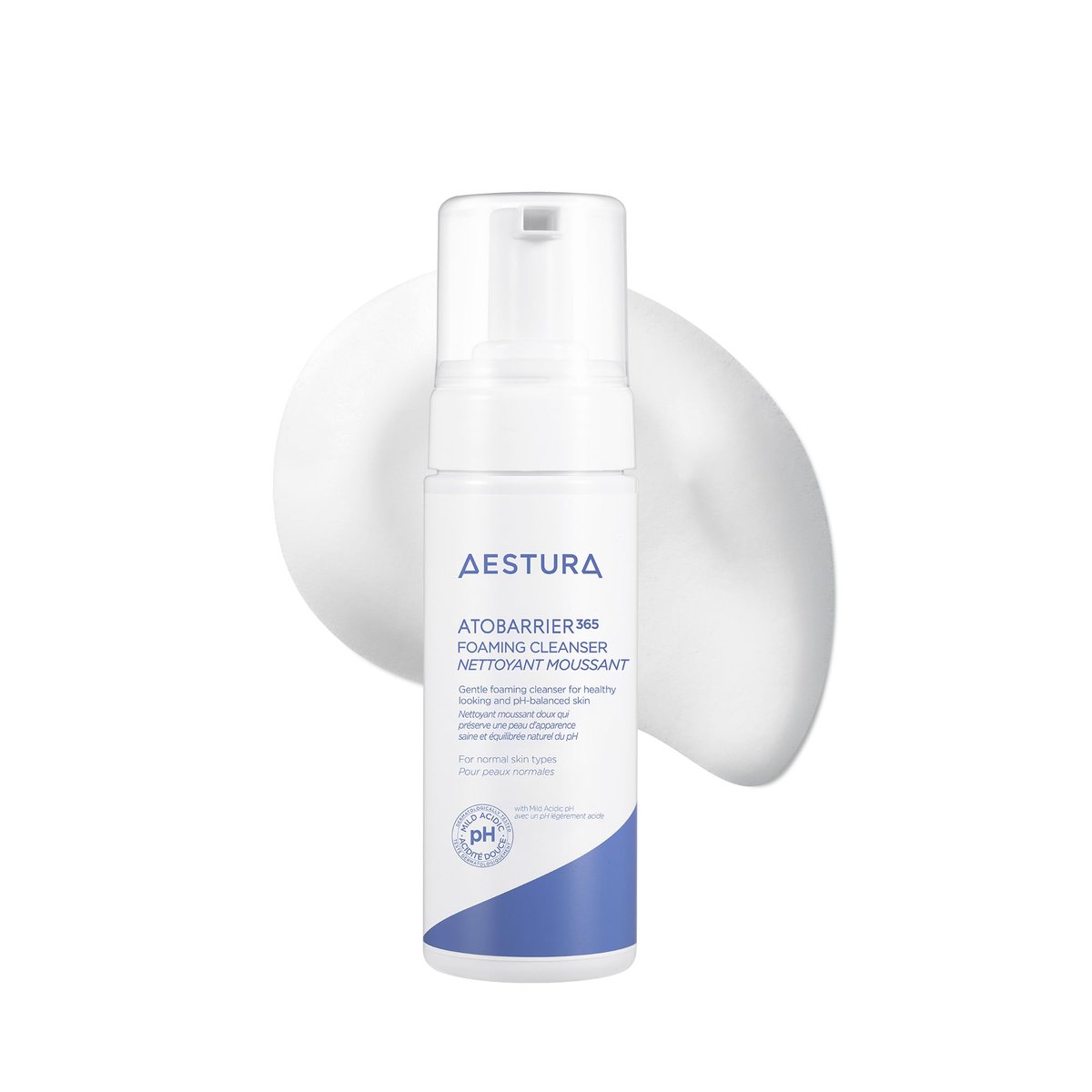 AESTURA ATOBARRIER365 Gentle pH-Balanced Foaming Cleanser with Ceramides - Korean Face Wash for Moisture Barrier Repair, Hydrating Formula for Dry Skin, 150ML / 5.07 oz - görsel 1