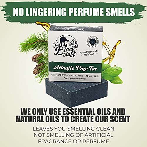 The Black Stuff Pine Tar Soap – Premium Mens Bar Soap with Organic Ingredients & Essential Oils, Handmade Cold Process Body Soap for Men, Moisturizing & Cleansing Natural Bath Soap - görsel 14